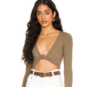 Tiffany Front Knot Top in Cocoa